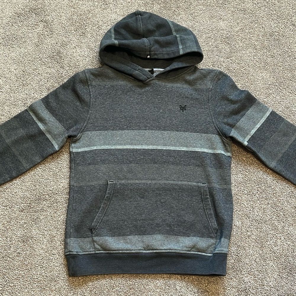 ZOO YORK men’s size S grey striped hoodie